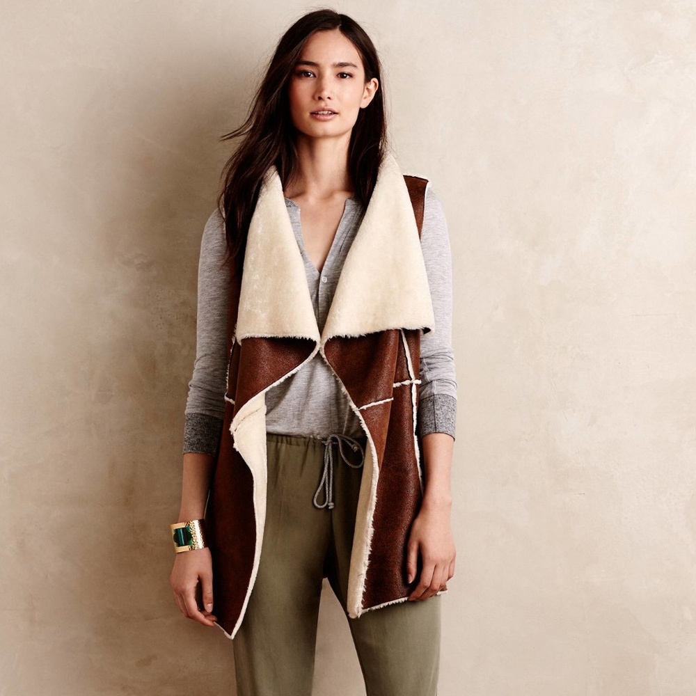 Anthro Draped Sherpa Vest
